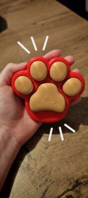 Fidget Clicker Pfote - 10 cm PLUS Geschenk GRATIS!! ( Red Fidget )