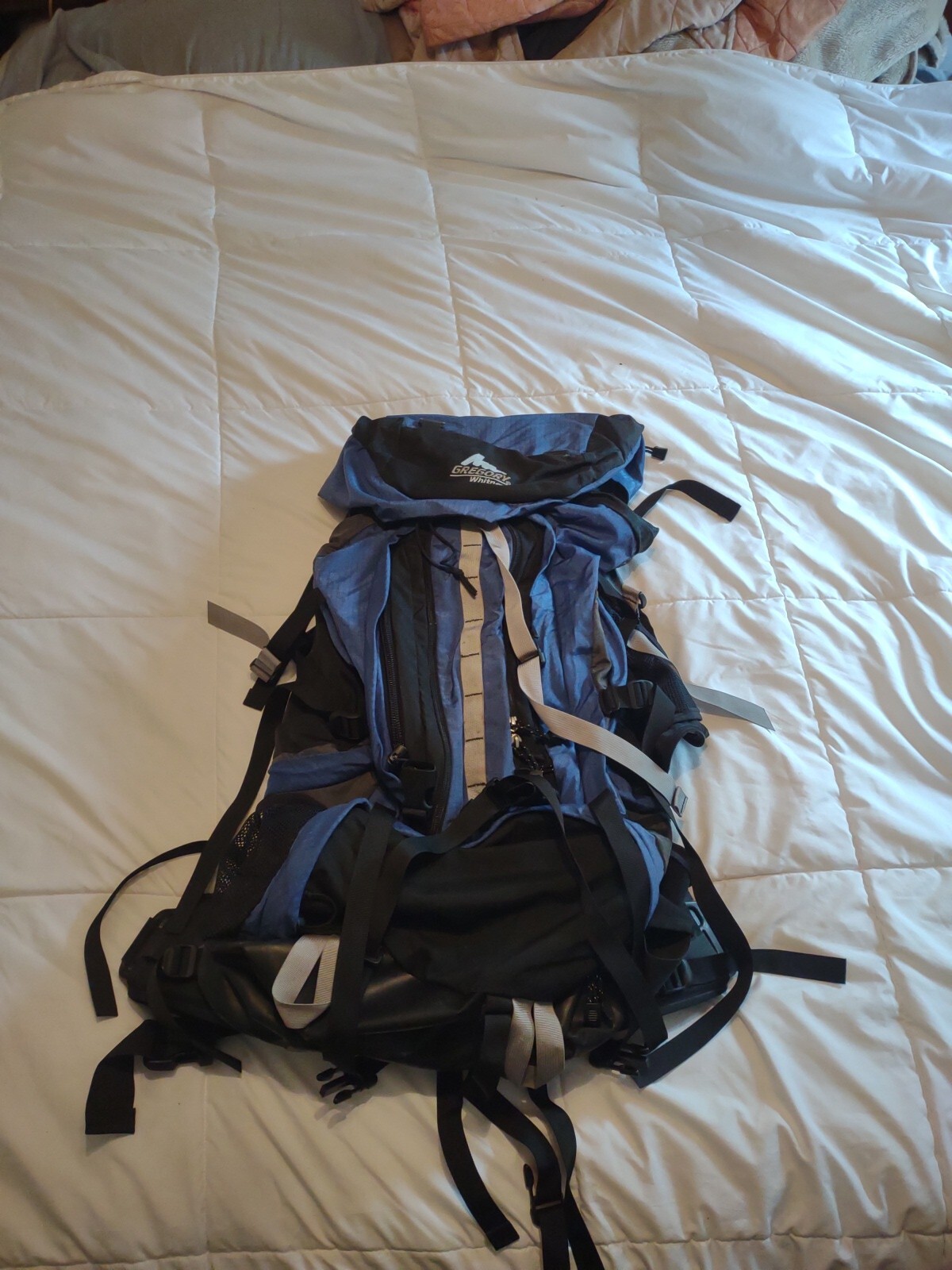 GREGORY WHITNEY Internal Frame Hiking BACKPACK Large Blue Black Gray CG