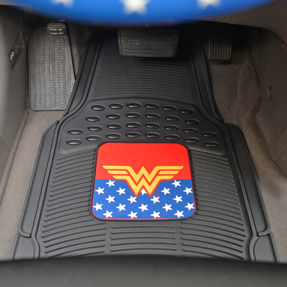 Wonder Woman Car Floor Mats 3 Pieces Full Set Protection Accessory for Auto - Image 2 of 4