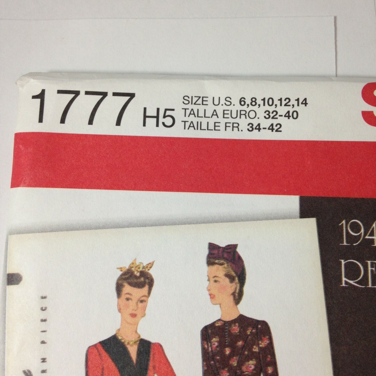 Simplicity Pattern 1777 Sz H5 6-14 Vintage 40s Retro Design