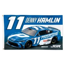Denny Hamlin #11 Progressive Nascar Car Racing 3x5 FT Flag Wall Decore Banner