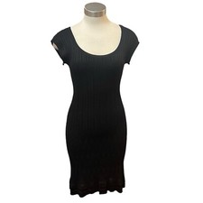 M by Missoni Dress Black Knit Slip Liner Merino Wool Blend Flared Bottom Sz. 6