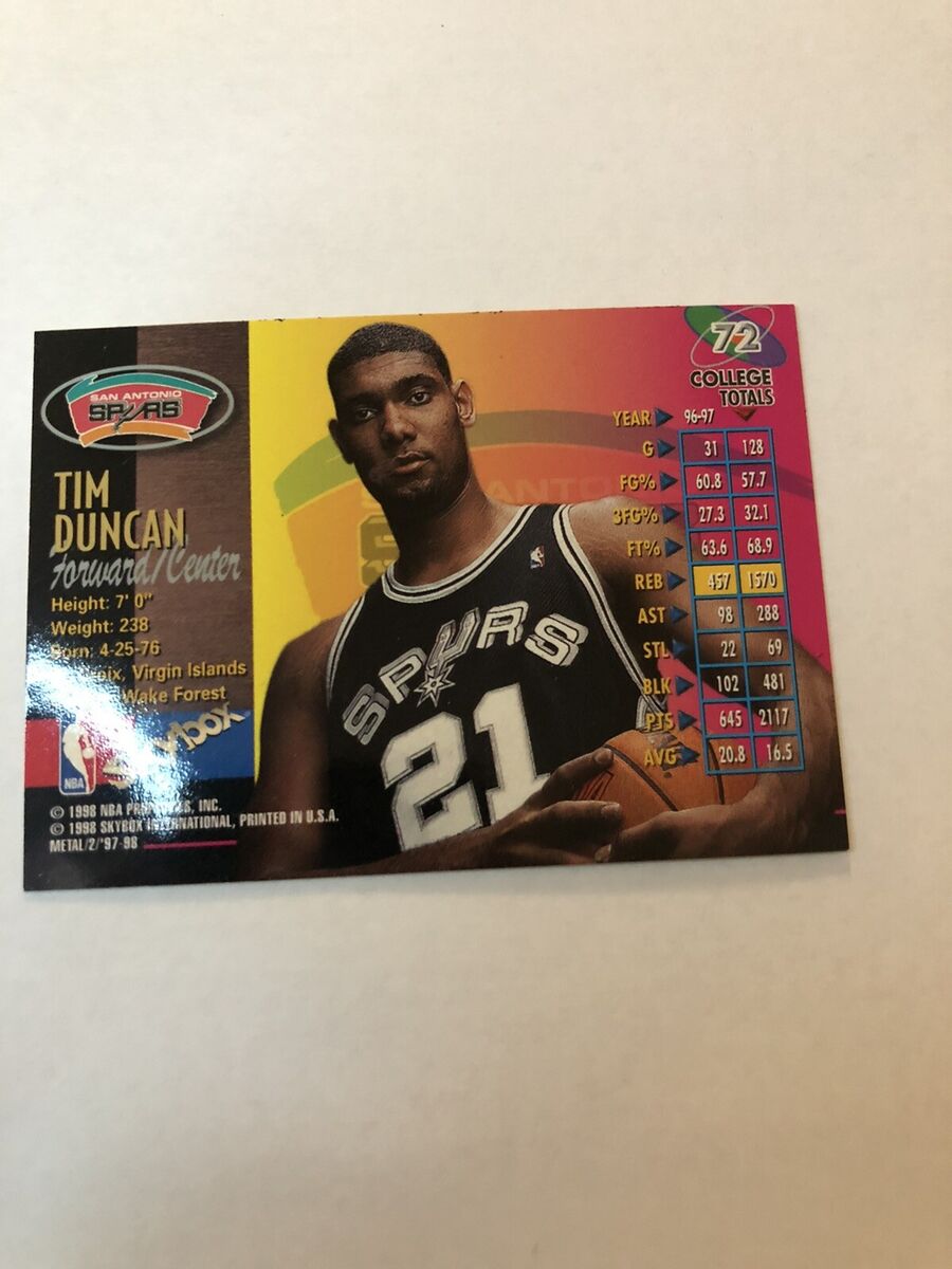 1997-98 SP Authentic Tダンカン ルーキーカード Auction Prices Realized Basketball Cards 1997 SP AUTHENTIC