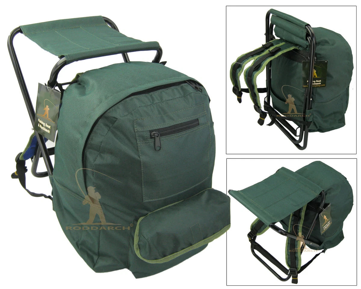 FISHING TACKLE SEAT BAG BACKPACK RUCKSACK CAMPING STOOL SEAT BOX