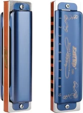 EASTTOP 10Hole Blues Harmonica T008K Diatonic Blue Harmonica Mouth Organ Gift US