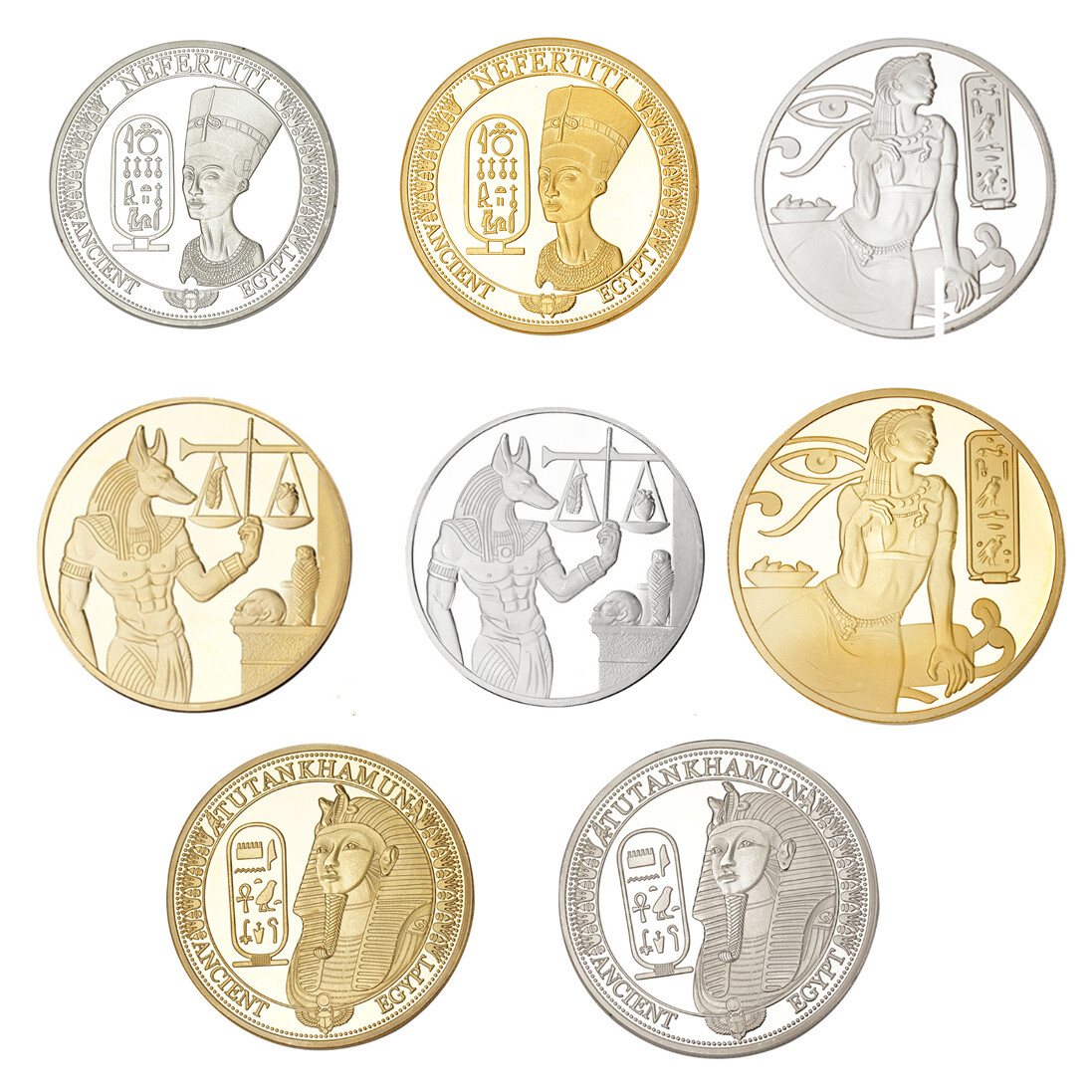 8X Egypt God Goddess Series Anubis Luck Challenge Commemorative Coin  Collectible