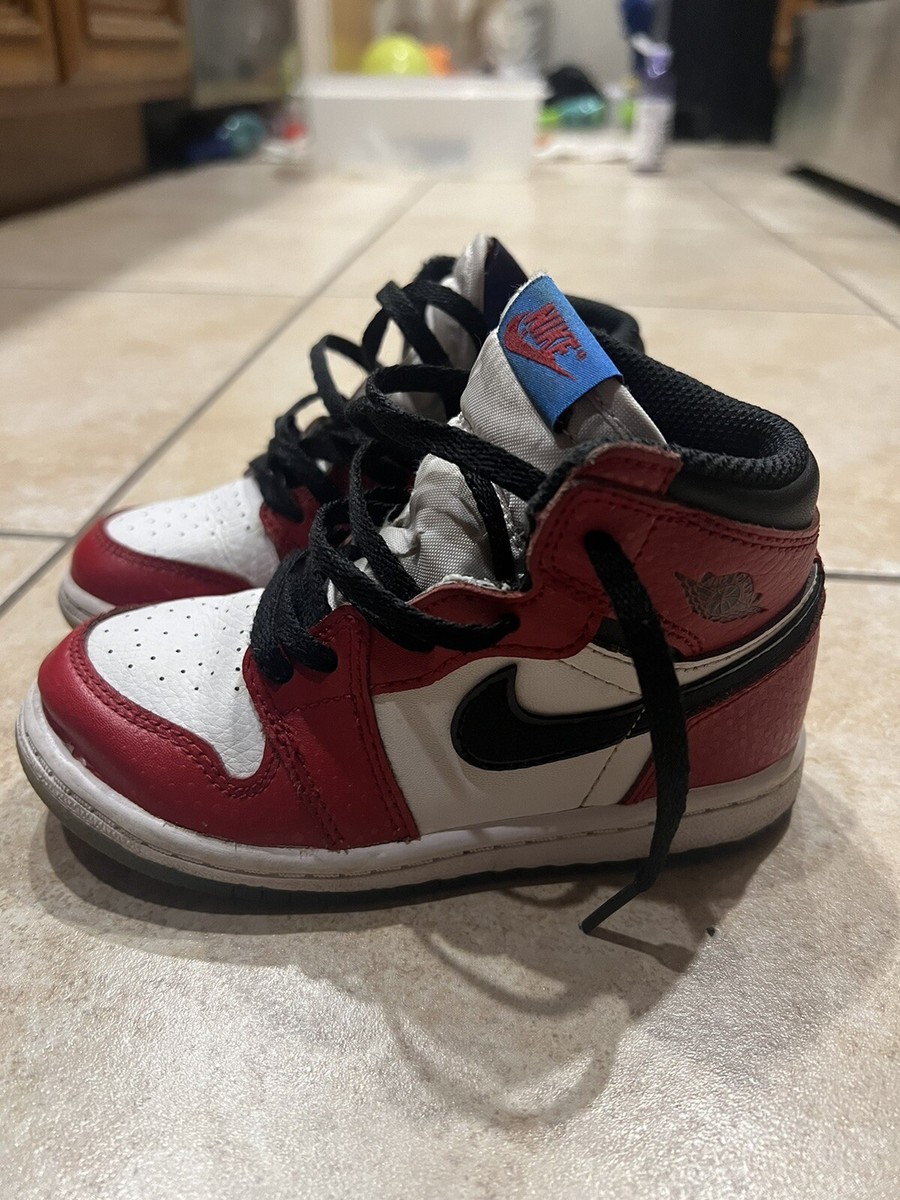 Nike Air Jordan 1 Retro High Spider-Man Origin Story (TD) Size 9C