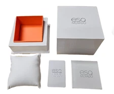 BRAND NEW RARE MOVADO ESQ WHITE WATCH GIFT BOX WITH WARRANTY/MANUAL BOOKLET