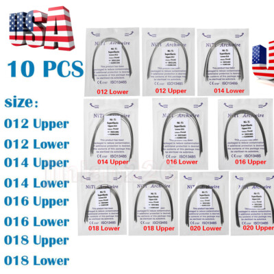 10PCS Dental-Orthodontic-Round-Arch-Wire-Super-Elastic-Niti-Archwire-All-Sizes