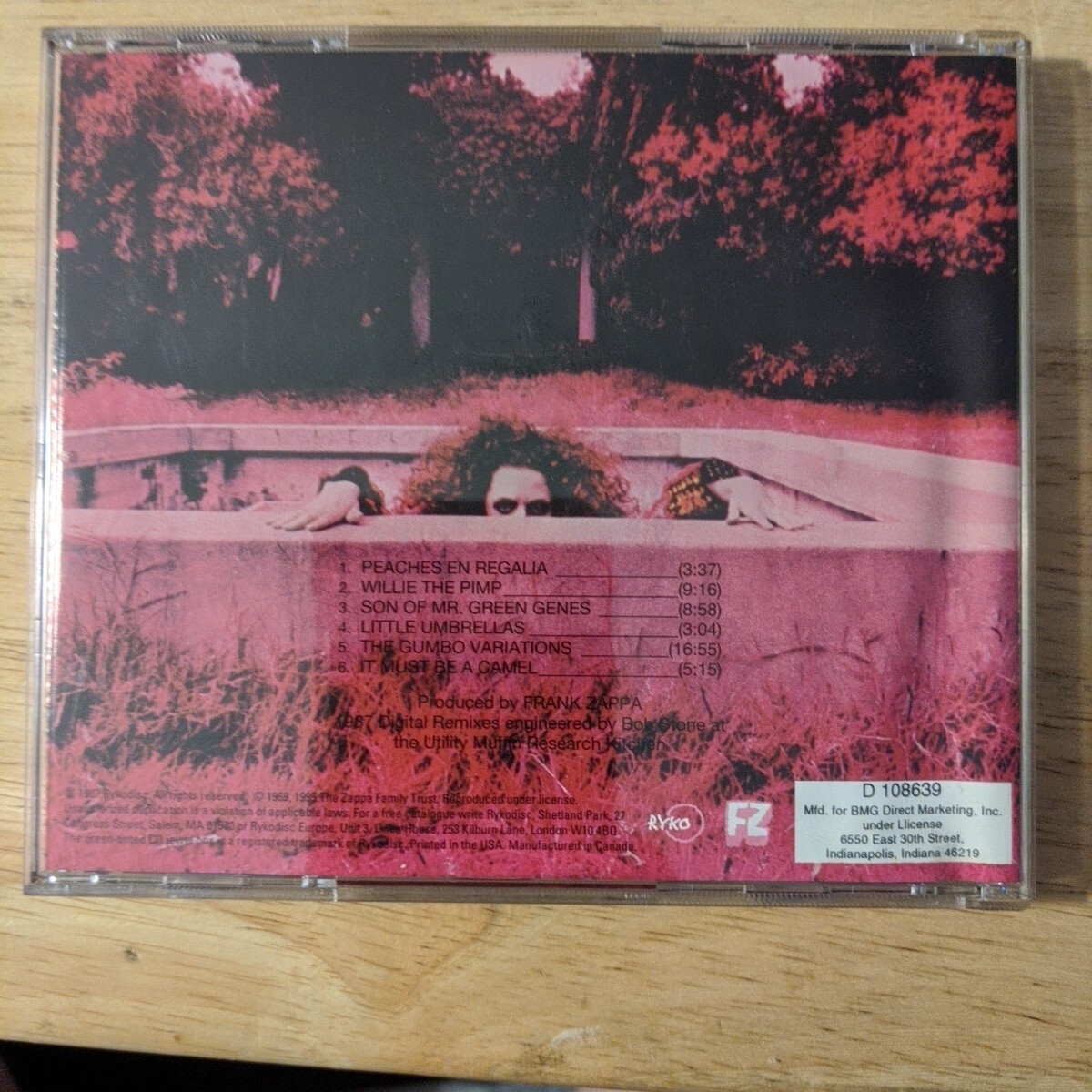 Hot Rats by Frank Zappa (CD, 1969, Rykodisc) Cover Water