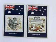Australia Flag Koala Baby Animal Waltzing Matilda Man Retro 2 Playing SWAP CARDS