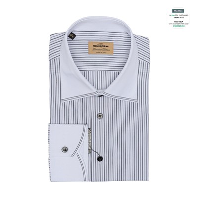 690$ LUXURY GERLIN Shirt White Striped T.MASON Cotton 16 - 41 1U ZILLI
