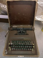 Vintage Smith Corona Sterling 1950's Mechanical Typewriter with Case Green Key thumbnail