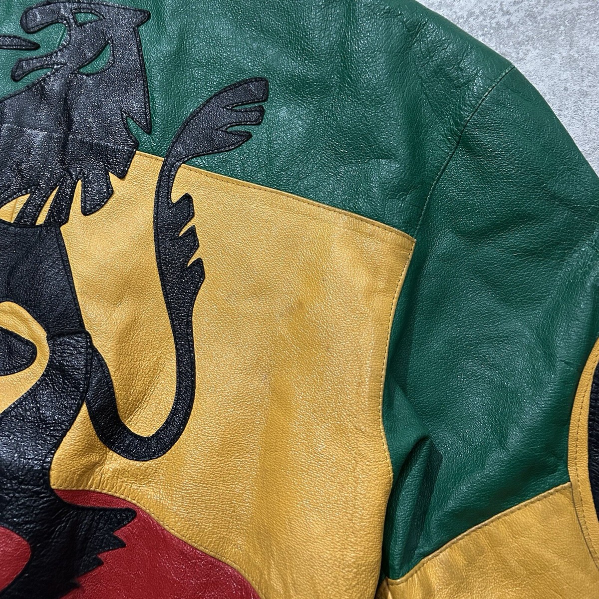 VTG 90s MICHAEL HOBAN RASTA ZION LEATHER BOMBER JACKET SIZE L | eBay