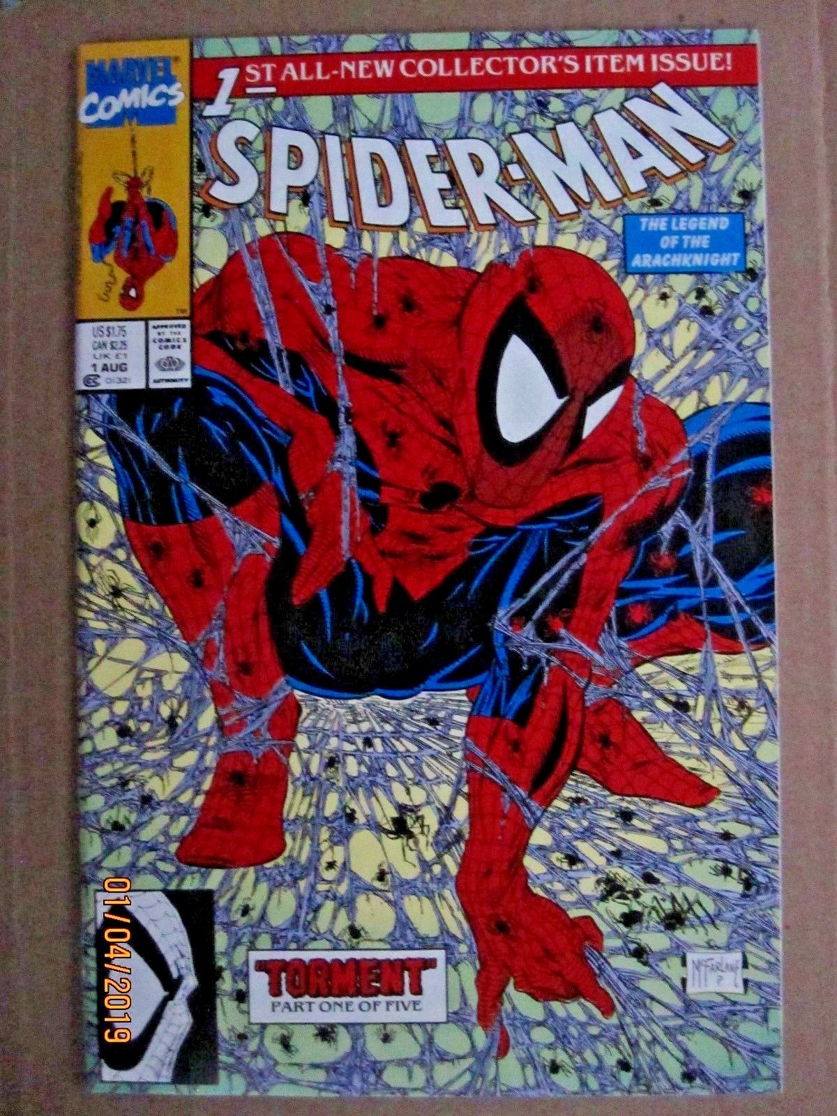 1990 MARVEL COMICS SPIDERMAN 1 GREEN SPIDERMAN LOGO MCFARLANE COVER