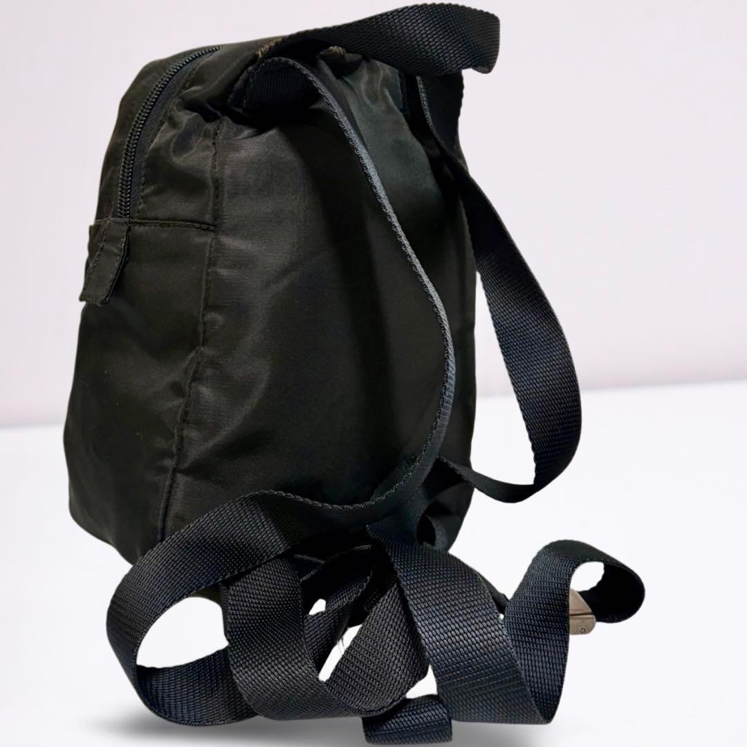 PRADA Mini Backpack Triangle Logo Triangle Plate Black Nylon Unisex for Women thumbnail 4