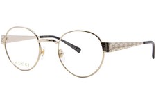 Gucci GG1855O 001 Eyeglasses Frame Men's Gold Full Rim Round Shape 48mm
