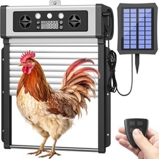 Automatic Chicken Coop Door Solar Powered,4 Modes Auto silver