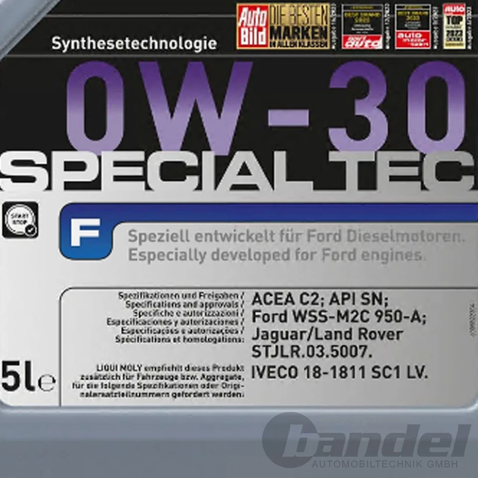 1x5+4x1L Liqui Special Tec F 0W30 Aceite Apto para Api Sn Ford WSS-M2C 950A - Imagen 3 de 4