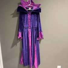 Disney Store Maleficent Costume Child Size L 9/10 Purple Dress & Headpiece V2
