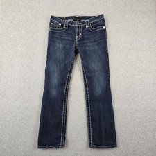 Big Star Miki Jeans Womens 29S Bootcut Low Rise Thick Stitch Stretch Blue Denim