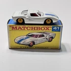 Vintage Matchbox Lesney No.41 Ford GT White w/ Original Box England Clean