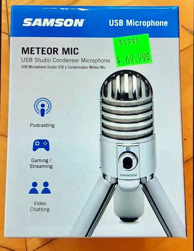 Samson Meteor Mic USB Studio Condenser Microphone Desktop Recordings Podcasting