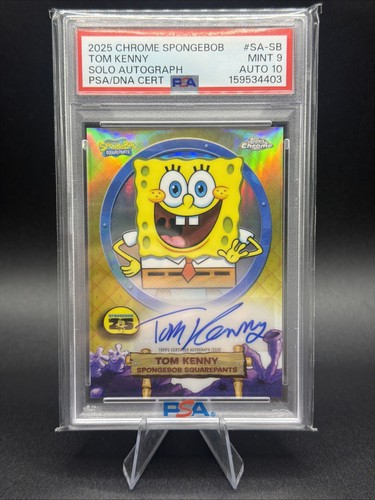 2025 Topps Chrome SpongeBob SquarePants Tom Kenny Solo Auto PSA 9