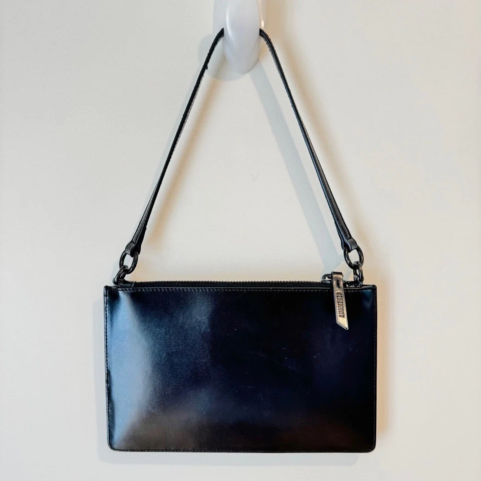 Bolso sin asas convertible de cuero brillante Opening Ceremony Nev, negro Foto 2 de 4