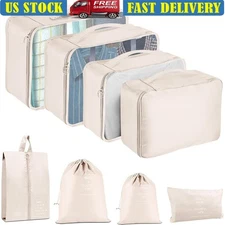 Travel Packing Cubes Set Durable Lightweight Organizer Luggage Accessories 8 Pcs