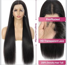 20 Inch 13x6 Lace Front Wigs Human Hair 200 Density Straight HD Lace Glueless