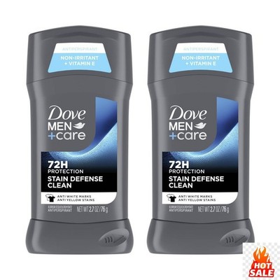 Dove MenCare Antiperspirant Deodorant Stick Twin Pack Stain Defense Clean-2packs