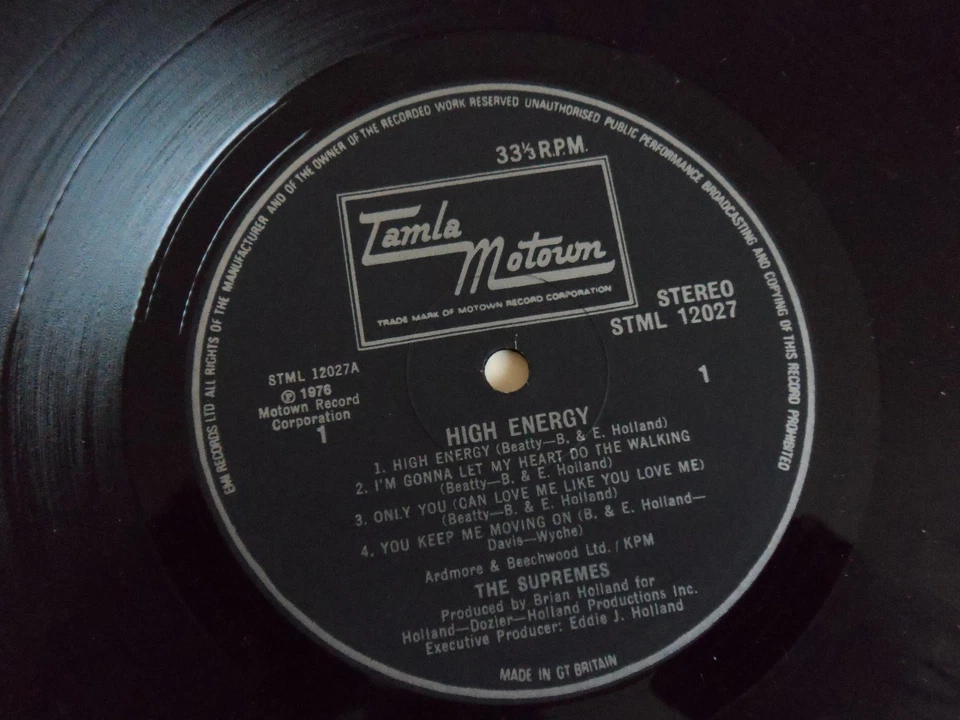 THE SUPREMES - High Energy. Original 1976 Vinyl LP UK release, Tamla Motown - Image 3 of 3