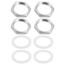 4pcs Cast Pipe Fitting Hex Locknut with Washer NPT 1/2", 0.91" OD