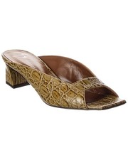 Giuseppe Zanotti Mya 45 Croc-Embossed Leather Sandal Women's Brown 36
