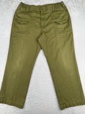 VINTAGE Boy Scouts Pants Men 40 Green Cargo Official Uniform Twill Cotton 40x29