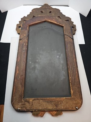 Antique Ornate Wood Mirror 30x16.5 Inch 1/4'' Glass