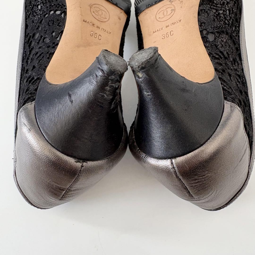 Chanel Coco Mark Pumps Heels Shoes Open-toe Size 36 US About6 For Women thumbnail 16