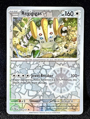  Regigigas 086/131 Prismatic Evolutions  Reverse Holo  True Pokemon Treasure! A
