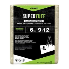 Trimaco SuperTuff 6 oz Thick Utility Weight Canvas Drop Cloth , 9-feet x 12-feet