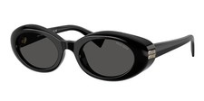 Miu Miu MU B09S 16K08Z Oval Sunglasses in Black /Gray Lens 100 UV