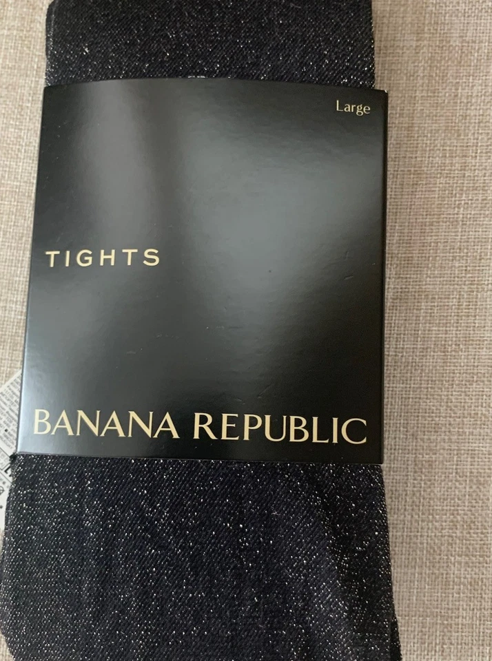 NEW Banana Republic Tights: Black Sparkly, Large - Image 2 of 4