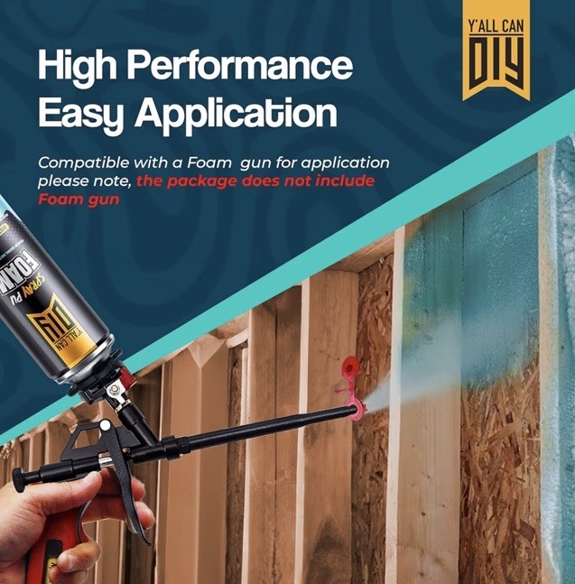 Y’allCanDiy Closed Cell Spray Foam Insulation (6 Pack - 36.6 oz) – DIY Expanding