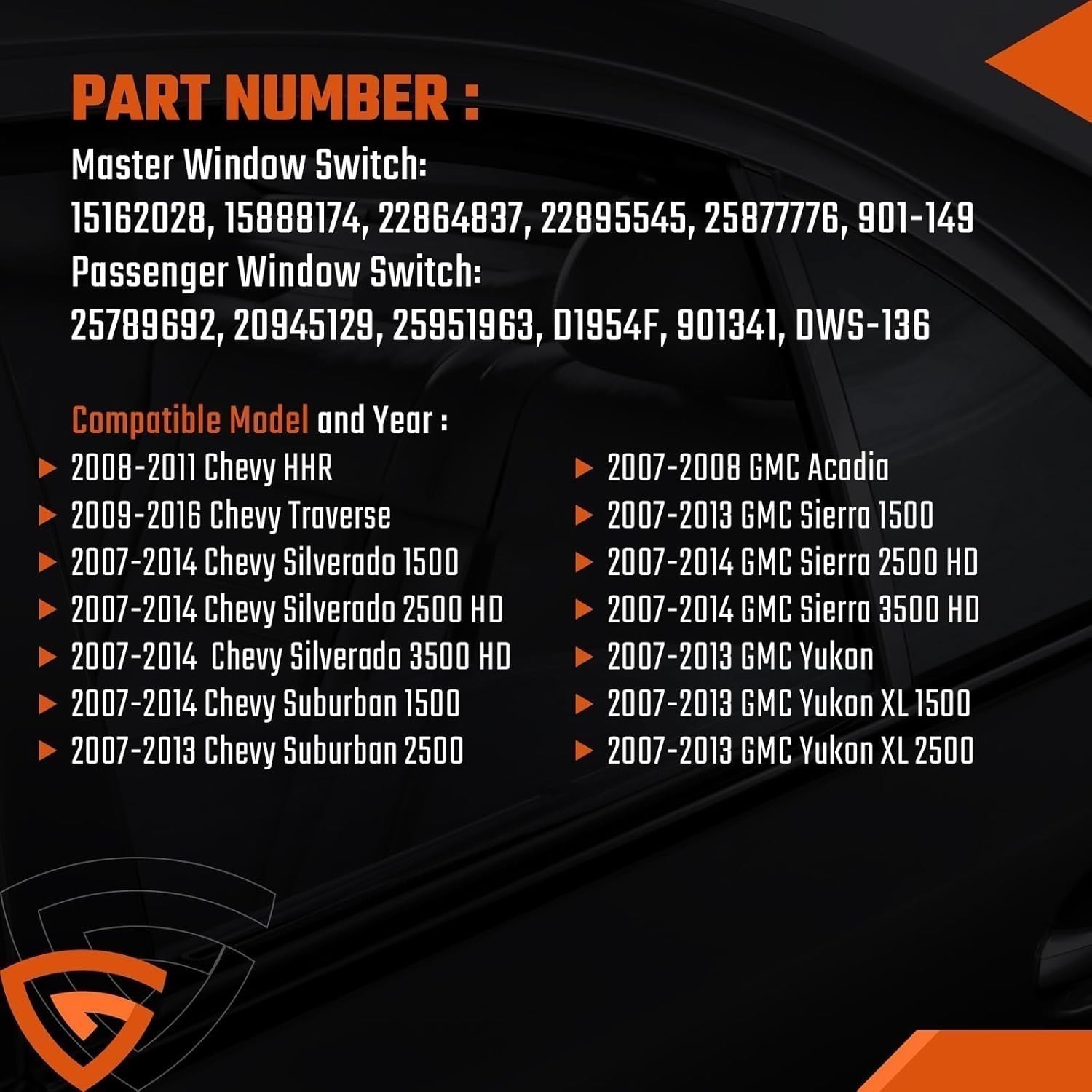 Driver Side & 3 Pcs Passenger Power Window Switch for 07-13 Chevy Silverado US