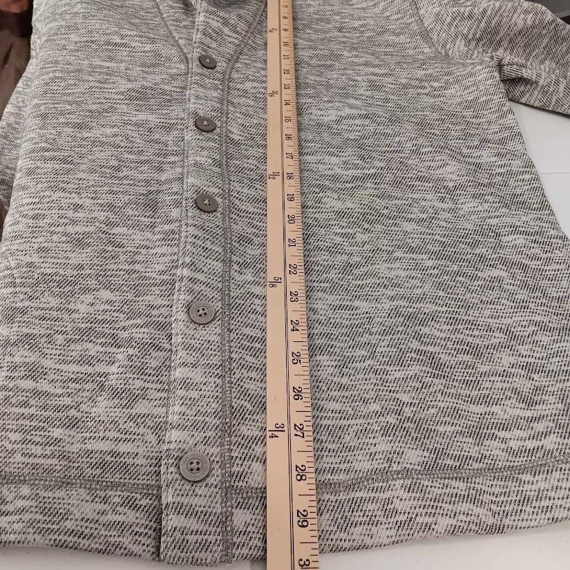 Van Heusen Cardigan Sweater Mens XL Gray Slim Fit Never Tuck Button Front thumbnail 6