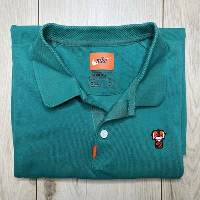 Nike Tiger Woods Frank Polo Mens Medium Logo Golf Teal Green Masters Embroidered