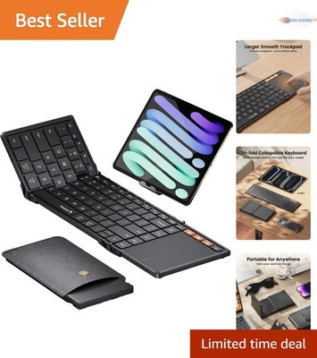 Foldable Bluetooth Keyboard Touchpad Portable Compact for Laptop Tablet