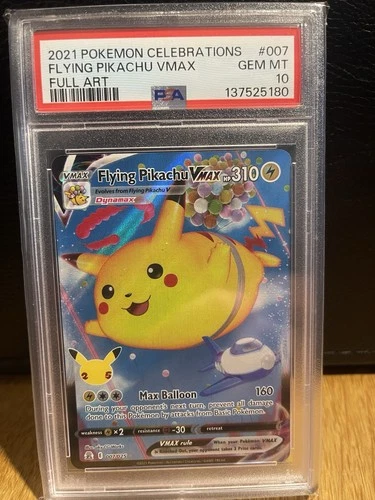 Pokémon Flying Pikachu VMAX Celebrations #007 Holo Ultra Rare PSA 10 Gem Mint