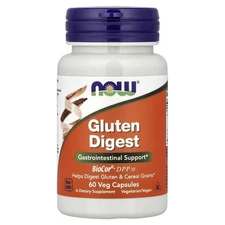 Now Foods Gluten Digest 60 Veg Capsules GMP Quality Assured, Vegan, Vegetarian