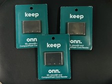 3 pack Onn SD, microSD CompactFlash Card Reader 100014070 - BUNDLE DEAL